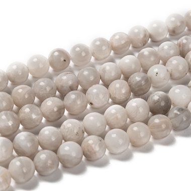 8mm White Round Crazy Agate Beads