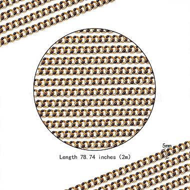 2M Two Tone Handmade Brass Curb Chains(CHC-SZ0001-34B)-2