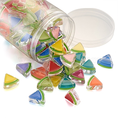 Craftdady 100Pcs 10 Colors Transparent Enamel Acrylic Beads(TACR-CD0001-10)-2