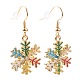 Alloy Enamel Snowflake Dangle Earrings for Christmas(X-EJEW-JE04461)-1