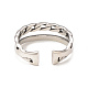 304 Stainless Steel Double Line Open Cuff Ring for Women(RJEW-I096-13P)-3
