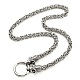304 Stainless Steel Byzantine Chain Necklaces with 316L Surgical Stainless Steel  Sheep Clasps(NJEW-D046-04AS)-1