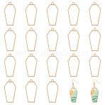 20Pcs Alloy Open Back Bezel Pendants, for Resin, Epoxy Resin Jewelry Making, Polygon, Golden, 42x21x2mm, Hole: 2.5mm(FIND-CA0010-14G)