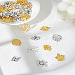 40Pcs 10 Styles Alloy Connector Charms, Flower Links, Mixed Color, 14~22.5x17~24.5x1~4mm, Hole: 1.5~2mm, 4pcs/style(FIND-LP0003-89)