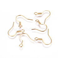 304 Stainless Steel French Earring Hooks, Flat Earring Hooks, with Horizontal Loop, Golden, 17x18.5x1.5mm, Hole: 2mm, 22 Gauge, Pin: 0.6mm(STAS-F227-24-G)
