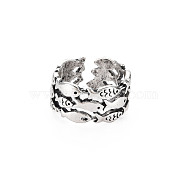 Men's Alloy Cuff Finger Rings, Open Rings, Cadmium Free & Lead Free, Fish, Antique Silver, US Size 5 1/4(15.9mm)(RJEW-N029-072)