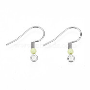 304 Stainless Steel Earring Hooks, Ear Wire, with Acrylic Beads and Horizontal Loop, Light Goldenrod Yellow, 19.5x18.5mm, Hole: 2mm, Pin: 0.6mm(STAS-S057-63I)