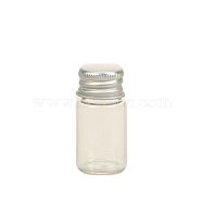 Glass Bead Containers with Silver Color Screw Top Lid, Column Ink Dispensing Bottles, Clear, 2.2x5cm, Capacity: 10ml(0.34fl. oz)(PW-WG15507-02)