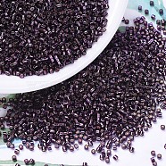 MIYUKI Delica Beads, Cylinder, Japanese Seed Beads, 11/0, (DB0611) Dyed Silver Lined Wine, 1.3x1.6mm, Hole: 0.8mm, about 2000pcs/10g(X-SEED-J020-DB0611)