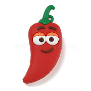 PVC Pendants, Vegetable, for Keychain, Hot Pepper, 64x25x16mm, Hole: 3mm(FIND-R001-05G)