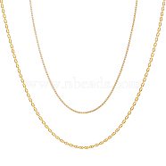 Double Layer Pearl Necklace with Seed Beads, Stainless Steel Chain Necklaces(SQ0252-1)