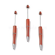 Plastic Beadable Pens, Shaft Black Ink Ballpoint Pen, for DIY Pen Decoration, Red, 146.5x12mm(AJEW-XCP0002-09)