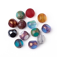 Retro Czech Glass Beads, Electroplate or Opaque Effect, Half Round, Mixed Color, 8x7.5mm, Hole: 1.2mm, about 120pcs/bag(GLAA-G077-23)