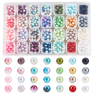 Olycraft 1120Pcs 28 Colors Acrylic Imitation Pearl Beads, Gradient Mermaid Pearl Beads, No Hole, Round, Mixed Color, 6mm(OACR-OC0001-12)