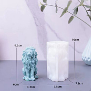 DIY Silicone Candle Molds, For Candle Making, Lion, White, 7.5x5.5x10cm(PW-WG59107-01)