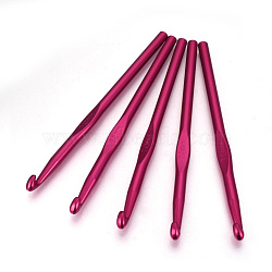 Aluminum Crochet Hooks, Camellia, Pin: 7.0mm, 148x7mm(TOOL-R058-11A)