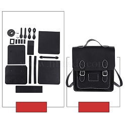 DIY Shoulder Tote Bags Kits, Including PU Leather Bag Materials, Black, 26.5x22.5x7cm(PW-WG72102-04)