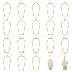 20Pcs Alloy Open Back Bezel Pendants, for Resin, Epoxy Resin Jewelry Making, Polygon, Golden, 42x21x2mm, Hole: 2.5mm(FIND-CA0010-14G)