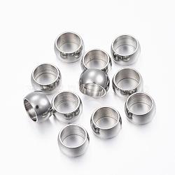 201 Stainless Steel Spacer Beads, Ring, Stainless Steel Color, 8x4.5mm, Hole: 6mm(STAS-H376-42)