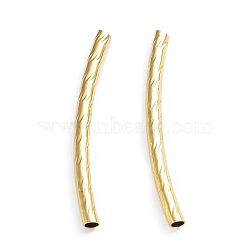 Tube Beads, Curved, Brass, Golden, 25x2mm, Hole: 1.2mm(EC0572X25mm-G-NF)
