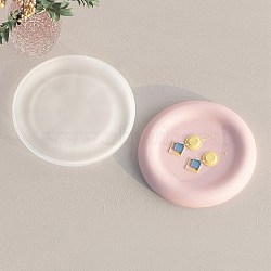 DIY Silicone Jewelry Plate  Molds, Resin Casting Molds, Clay Craft Mold Tools, Flat Round, 160x14mm(SIMO-P007-B03)