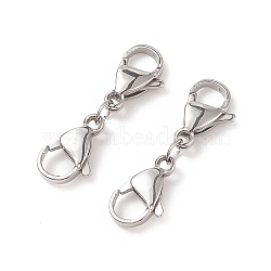 Non-Tarnish 304 Stainless Steel Double Lobster Claw Clasps, Stainless Steel Color, 28mm(STAS-E163-57P-F)