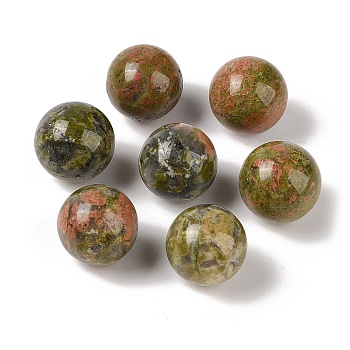 Natural Unakite No Hole Sphere Beads, Round, 16mm