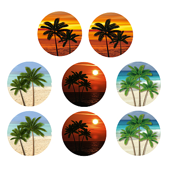 Flat Round PVC Self Adhesive Sticker, Window Decorations Accessories, Tree of Life Pattern, 350x240mm, 4pcs/set