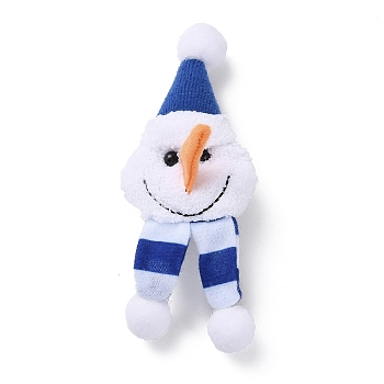 Christmas Theme Wool Cloth Brooches, with Iron Pins, for Backpack Clothes, Snowman, 139x48x21mm