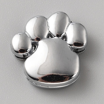 Alloy Slide Charms, Footprint, Platinum, 15.5x15x5mm, Hole: 11x2mm