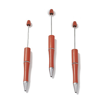 Plastic Beadable Pens, Shaft Black Ink Ballpoint Pen, for DIY Pen Decoration, Red, 146.5x12mm