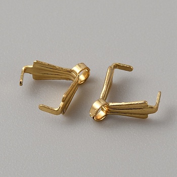 Stainless Steel Ice Pick Pinch Bails, Golden, 8x3x7.5mm, Hole: 1.5mm, Pin: 0.9mm
