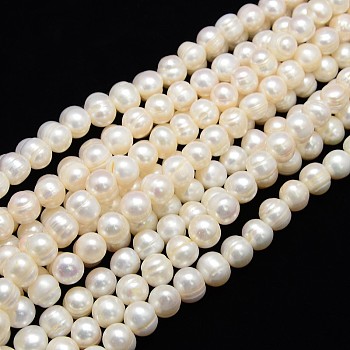 Grade A Natural Cultured Freshwater Pearl Beads Strands, Potato, Creamy White, 11~12mm, Hole: 0.8mm, about 36pcs/strand, 13.77 inch~14.17 inch