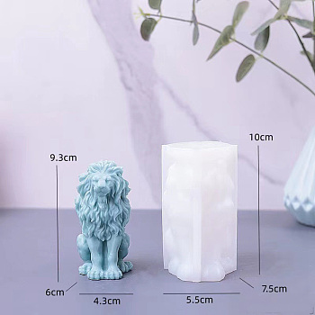 DIY Silicone Candle Molds, For Candle Making, Lion, White, 7.5x5.5x10cm