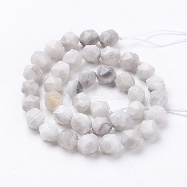 Brins de perles d'agate en dentelle folle blanche naturelle(G-J376-14-10mm)-2