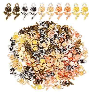 Mixed Color Flower Alloy Pendants