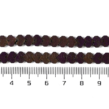 brins de perles de pierre de lave naturelle galvanisées(G-Q1009-G01-02A)-4