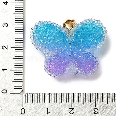 pendentifs en résine transparente avec strass à pois(RESI-N040-02G-02-RS)-3