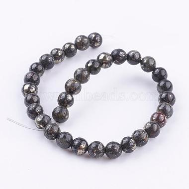 Natural Pyrite Beads Strands(G-P303-01-6mm-8)-2