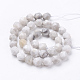 Brins de perles d'agate en dentelle folle blanche naturelle(G-J376-14-10mm)-2