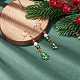 Pendientes colgantes de árbol de Navidad esmaltado con perlas de vidrio(EJEW-JE04961-04)-2