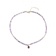 Cubic Zirconia Teardrop Pendant Necklace with Natural Amethyst Beaded Chains(NJEW-JN04121-02)-1