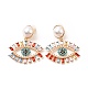 Rhinestone Eye Dangle Stud Earrings with Acrylic Pearl Beaded(EJEW-J045-01KCG)-1