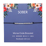 Sober Morse Code Bracelets, Brass Beads Braided Bead Bracelets for Women, with Waxed Cord, Platinum, 5-1/8~11 inch(13~28cm)(FS-WG6A0C8-05)