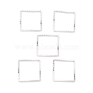 Brass Beads Frames, Cadmium Free & Lead Free, Square, 925 Sterling Silver Plated, 15x15x1mm(KK-M288-01S-F)