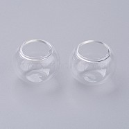 Blown Glass Globe Cover, Wishing Bottle Bubble Vial, Clear, 26x19~20mm, Hole: 14.5~16mm, Capacity: 3.5ml(0.118 fl. oz)(AJEW-P067-01)