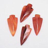 Arrowhead Natural Agate Cabochons, Dyed, Chocolate, 42~47x21~22x5~6mm(G-L418-01J)