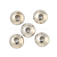 Brass Bead Cap, Long-Lasting Plated, Lead Free & Cadmium Free, Half Round, Platinum, 4x1mm, Hole: 1mm(KK-P277-54B-P)