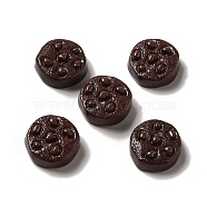 Opaque Resin Biscuit Decoden Cabochons, Imitation Food, Cookies, Coconut Brown, Flat Round, 17.5x17x7.5mm(RESI-A033-04I)