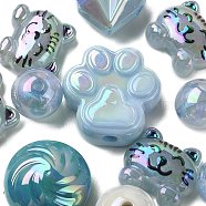 Acrylic Beads, Mixed Shapes, Blue, 8~51x8~51x6~27.5mm, Hole: 1.8~3.8mm(OACR-YW0001-70I)